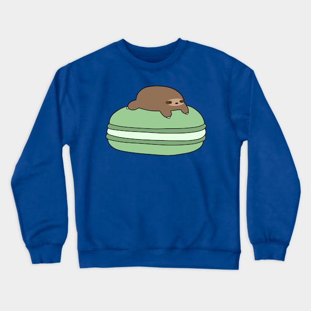 Little Sloth and Green Macaroon Crewneck Sweatshirt by saradaboru